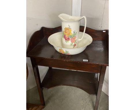 An early 20th century wash stand complete with jug and basin set