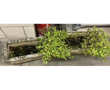 2 concrete planter troughs