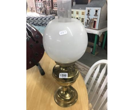 A brass oil lamp