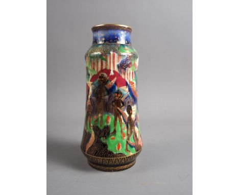 A Wedgwood "Fairyland" lustre vase, decorated numerous imps in a landscape, painted number 25314 to base, 8 1/2" high  Condit