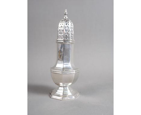 A silver sugar caster, a silver cream jug and a silver mounted pepper grinder, 8.6oz troy approx weighable 