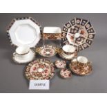 A pair of Royal Crown Derby "2451" pattern octagonal sandwich plates, a matching bonbon dish, in