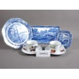 A Spode "Italian" pattern sandwich set and a sandwich plate, and a Royal Worcester part coffee