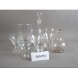 Five 19th century style rummers and various other drinking glasses