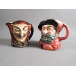 A Royal Doulton character jug, "Falstaff", 6 3/4" high, and another "Mephistopheles", 6" high