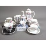 An Aynsley bone china "Tibet" pattern part coffee set, an Elizabethan "Koh-I-Noor" pattern part