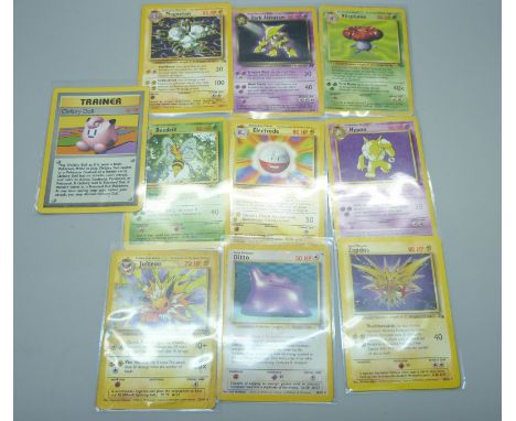 Ten rare vintage Pokemon cards 