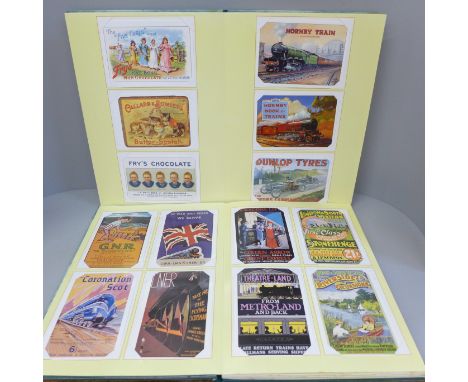 Postcards; two albums of reproduction vintage advertising postcards (100) 