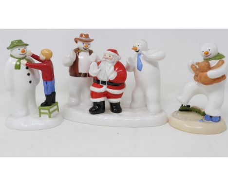 Three Coalport Characters figurines from The Snowman Collection, including Line Dancing limited edition 1583/3000, no cracks 