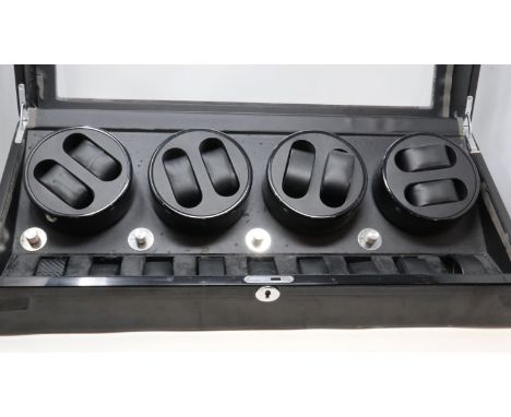 Eight watch winder with nine additional watch holders. UK P&amp;P Group 3 (£30+VAT for the first lot and £8+VAT for subsequen