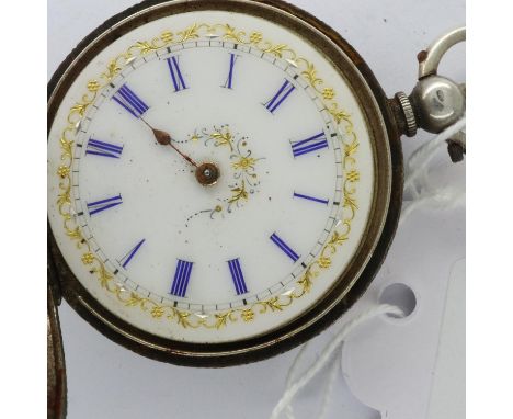 Hallmarked silver ladies fob watch, not working at lotting. UK P&amp;P Group 1 (£16+VAT for the first lot and £2+VAT for subs