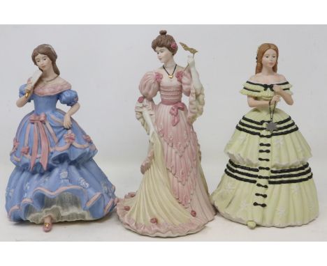 Three limited edition Wedgwood figurines for Spink, The Imperial Banquet 5559/10000, The Turn of the Century Ball 1949/10000,