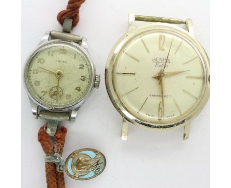 Lanco ladies wristwatch and a Mentor wristwatch head, neither working at lotting. UK P&amp;P Group 1 (£16+VAT for the first l