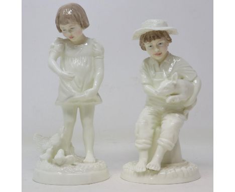 Two Royal Worcester Spink limited edition figurines, Feeding Henrietta 19/5000 and Pick of the Litter 243/5000, no cracks or 