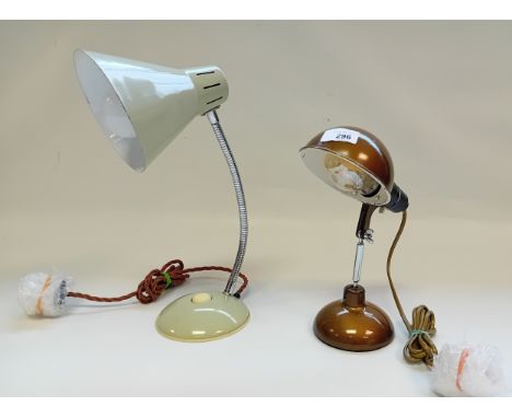 1950's Metek Foldable Laboratory Desk Lamp and Vintage Swan Goose Neck Table Lamp
