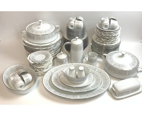 Large Noritake Basilica 6957 dinner service12 place setting, completeMinor damage to two pieces (as Photographed)