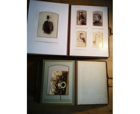Two Leather Padded Clasped Binders Full of vintage photos of The Wood and Hamilton Family, Circa 1800's