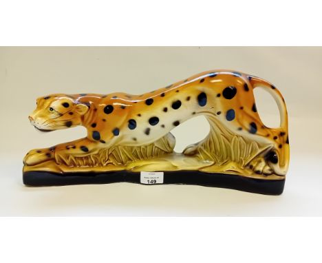 1920's Hollywood Regency Ceramic Cheetah Statue (possibly Italian)[42cm]