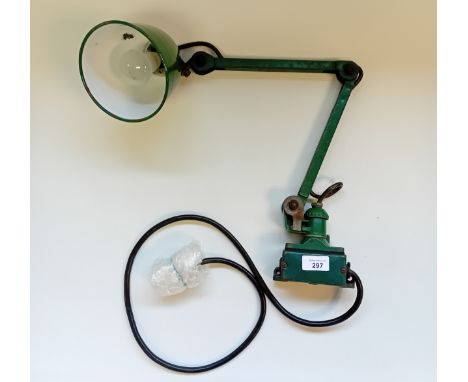 Vintage Green Industrial Machinist Lamp