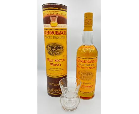 GLENMORANGIE - 10 Year Old single highland malt scotch whisky with Crystal Tasting Glass, 70cl, 40% in original box
