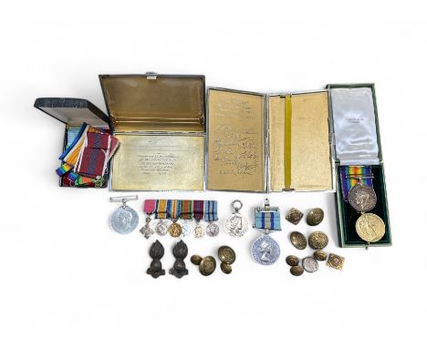 Royal Observer Corps medal group with First World War WW1 BWM and Victory Medal to F.27668 C.A. Lakin A.M.2 R.N., Second Worl