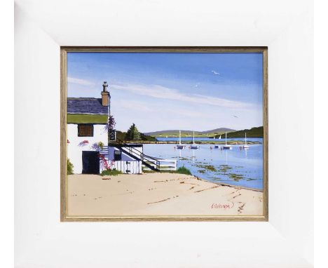 * FRANK COLCLOUGH (SCOTTISH 1941 - 2023), JUNE MORNING BADACHRO  acrylic on board, signed, titled versoframed and under glass