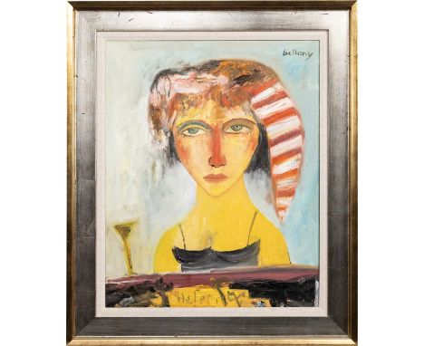 * JOHN BELLANY CBE RA HRSA (SCOTTISH 1942 - 2013), A PORTRAIT OF HELEN oil on canvas, signed and inscribed 'Helen'framedimage