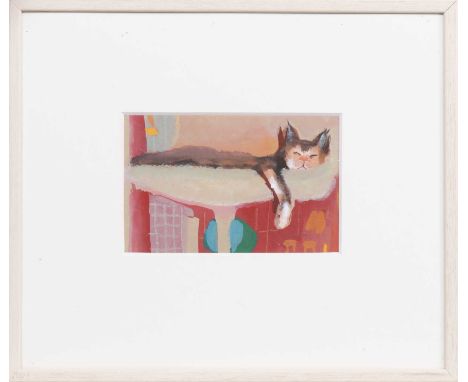 * IRENE LESLEY MAIN (SCOTTISH 1959 - 2023), CAT'S CRADLE mixed media on paper, signedmounted, framed and under glass image si