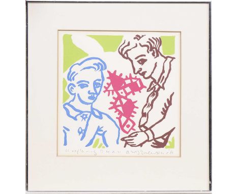 * ADRIAN WISZNIEWSKI RSA HonFRIAS HRSW (SCOTTISH b. 1958), EXPLAINING DNA screenprint on paper, signed, titled and dated '88m