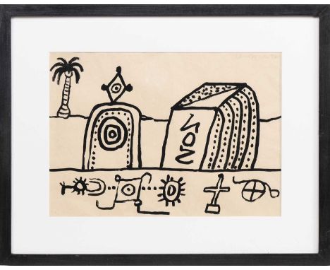 * ALAN DAVIE CBE RA HRSA RWA (SCOTTISH 1920 - 2014), OPUS D.3-76 gouache on paper, signed, titled and dated 1976 label versom