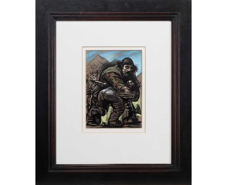 * PETER HOWSON OBE (SCOTTISH b. 1958), UNTITLED pastel on paper, signedmounted, framed and under glassimage size 28cm x 20cm,