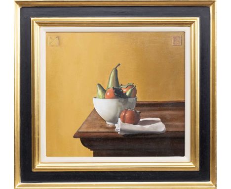 * DRYSDALE SCOTT (SCOTTISH b. 1963), SHARONS & PEARS  oil on canvas, signed and titled verso framed and under glass  image si