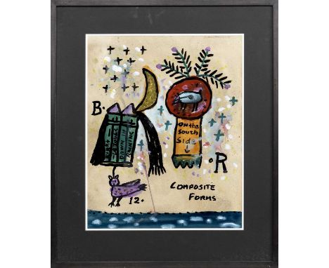 * ALAN DAVIE CBE RA HRSA RWA (SCOTTISH 1920 - 2014), OPUS G.2444 COMPOSITE FORMS gouache on paper, signed, titled and dated 2