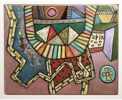 * ALAN DAVIE CBE RA HRSA RWA (SCOTTISH 1920 - 2014), SPIX oil on canvas, signed, titled and dated 1998 versoframedimage size 