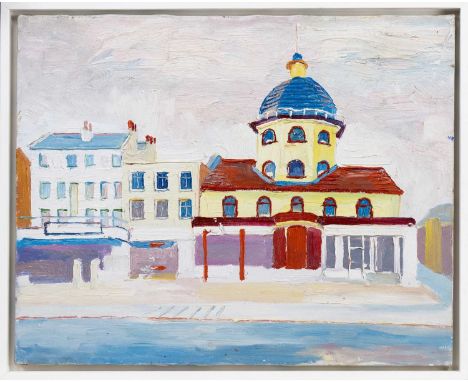 * FRED YATES (BRITISH 1922 - 2008), THE PAVILLION oil on canvas, signed versoframed image size 41cm x 51cm, overall size 46cm