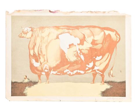 * JOHN BYRNE RSA (SCOTTISH 1940 - 2023), PRIZE COW limited edition lithograph on paper, signed and numbered 36/47unframedimag