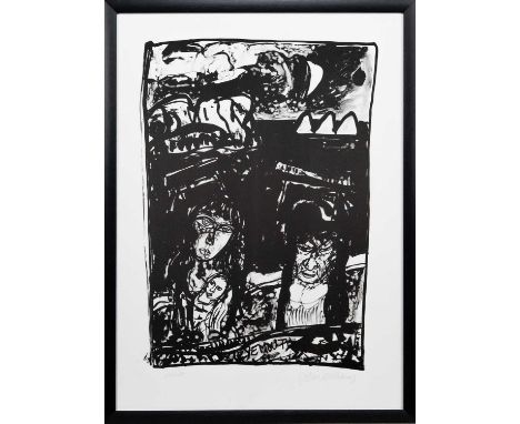 * JOHN BELLANY CBE RA HRSA (SCOTTISH 1942 - 2013), THE EYEMOUTH DISASTER limited edition lithograph on paper, signed and insc