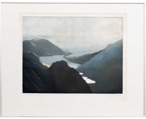* TOM MACKENZIE (SCOTTISH 1947 - 2018), CORUISK FROM THE RIDGE  limited edition colour etching on paper, signed, titled and n
