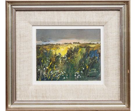 * DOUGLAS PHILLIPS (SCOTTISH 1926 - 2012), SWEET NIGHT AIR oil on board, signed, titled labels versomounted, framed and under