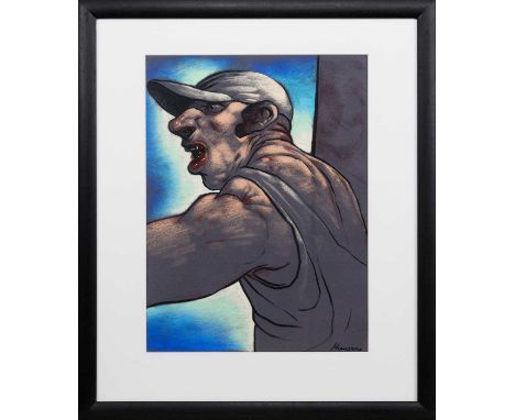 * PETER HOWSON OBE (SCOTTISH b. 1958), PATRIOT pastel on paper, signedmounted, framed and under glassimage size 60cm x 45cm, 