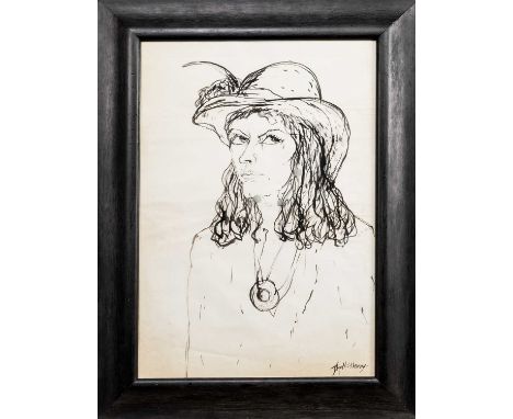 * JOHN BELLANY CBE RA HRSA (SCOTTISH 1942 - 2013), PORTRAIT watercolour on paper, signedframed and under glassimage size 72cm
