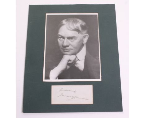 English Writer Jerome K Jerome (1859-1927) Signature, in ink clipped from a document. Mounted into a card frame with a black 