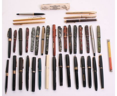 Collection of Vintage Fountain Pens and Writing instruments consisting of various makes and models including a Burnham No49, 