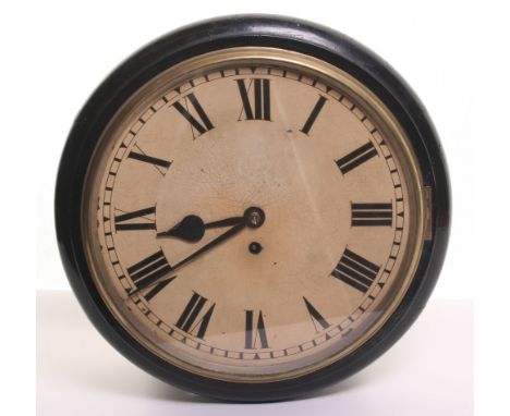 Wall Mounted Dial Clock by SM & C (Stockall Marple), Roman style dial complete with the original hands. Brass and bezel glass