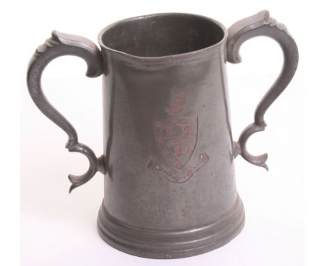 Cambridge University Pewter Rowing Trophy Cup 1894, engraved “J C B C Trial Eights” and then with the names, other side of th