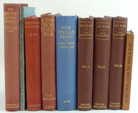 On War: Von Clausewitz, published by Kegan Paul, Trench, Trubner & Co. Ltd., 1918, Hardback. red cloth with gilt titles. Tran