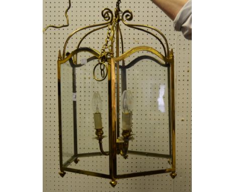 A brass ceiling lantern; another (2)