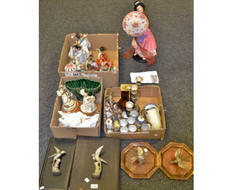 Household goods - Leonardo collection figures; Danbury mint figures; a Japanese eggshell part tea service; silver plated cand