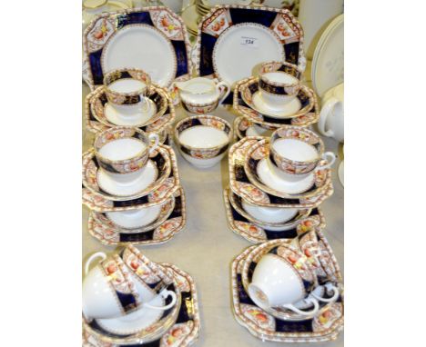 A Victorian Staffordshire part tea and dinner service