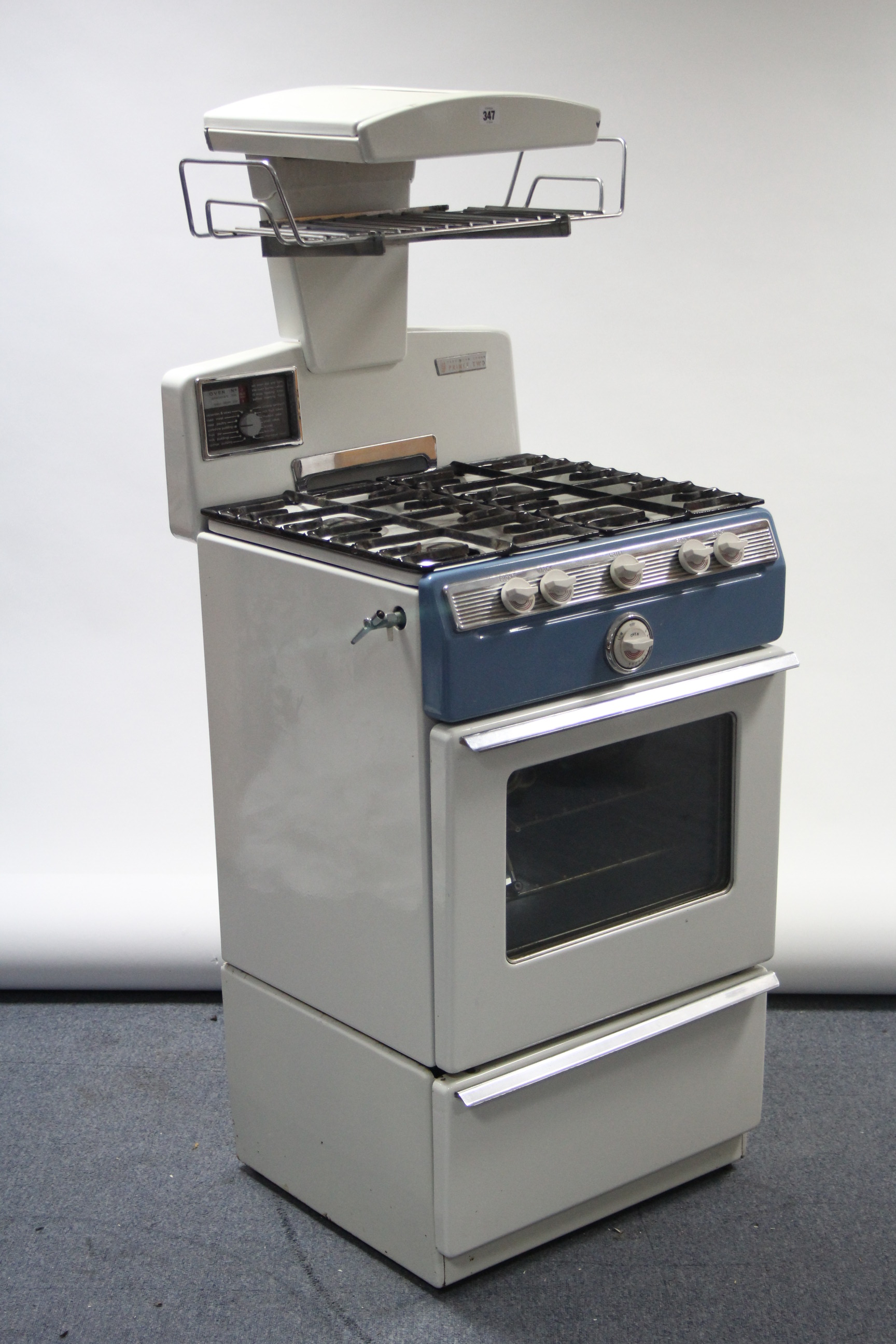 A 1960’s Parkinson Cowan “Prince Two” gas cooker in white & blue finish